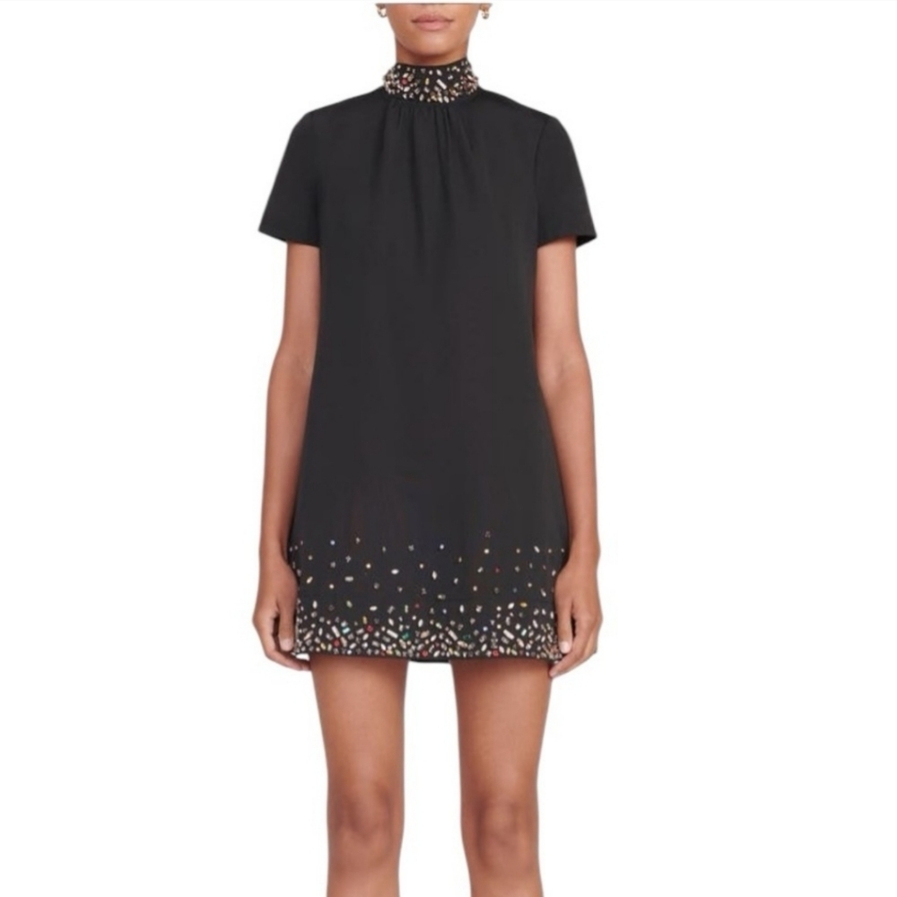 STAUD Mini Ilana Crystal-Embellished Mini Dress